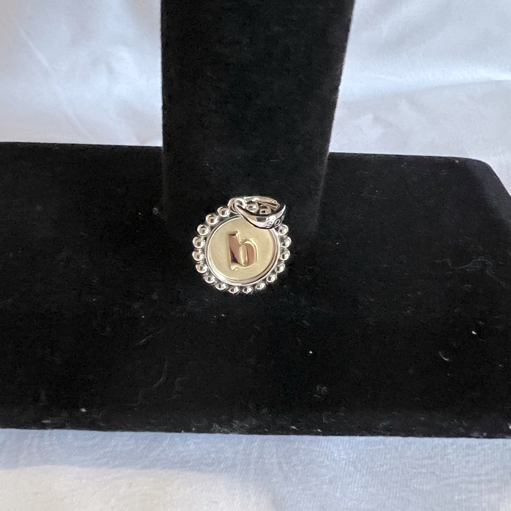 NOT FOR SALE - LAGOS; Sterling & 18kt; Sig CAV “B” 15mm Int Pendant ; BNWT